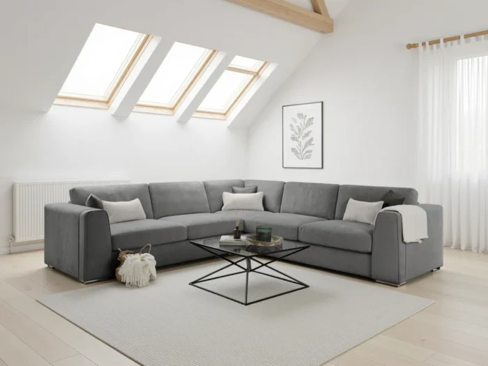 Naples Sofa Grey Large Corner
