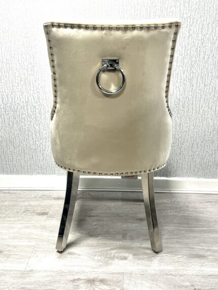 Valencia Mink Chrome Leg Dining Chair Set of 2