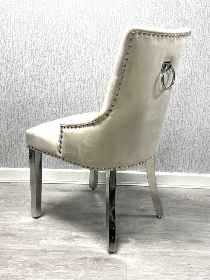 Valencia Mink Chrome Leg Dining Chair Set of 2