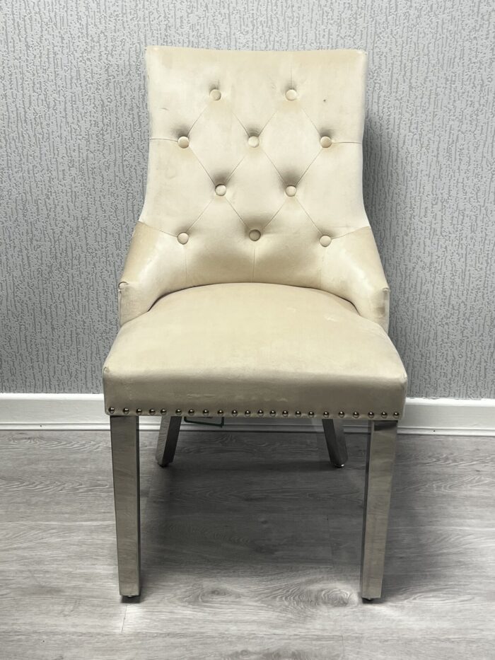 Valencia Mink Chrome Leg Dining Chair Set of 2