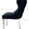 Valentino Black Velvet Dining Chair Set of 2