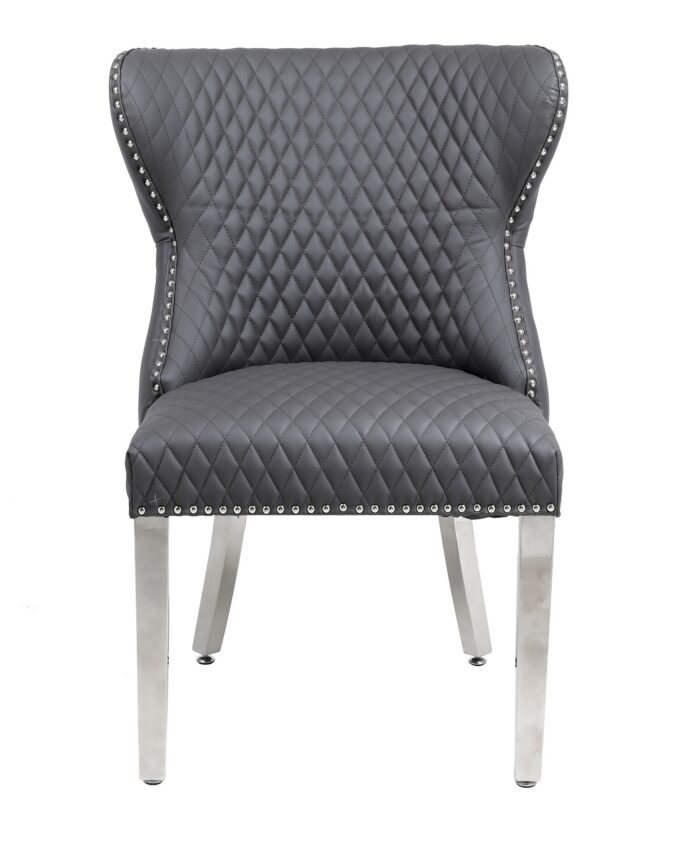 Valentino Hudson Grey PU Dining Chair Set of 2