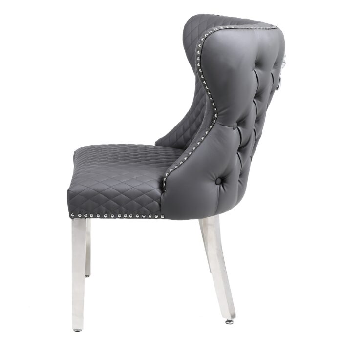 Valentino Hudson Grey PU Dining Chair Set of 2