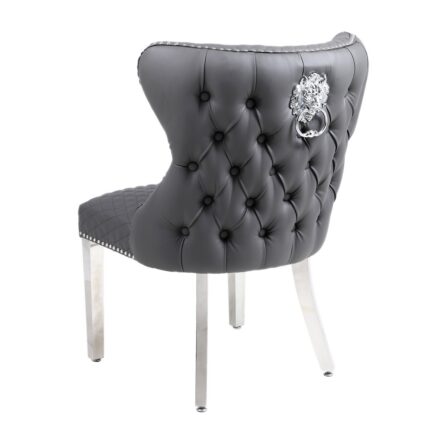 Valentino Hudson Grey PU Dining Chair Set of 2