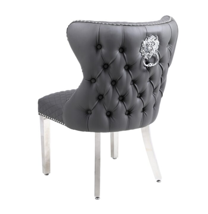 Valentino Hudson Grey PU Dining Chair Set of 2