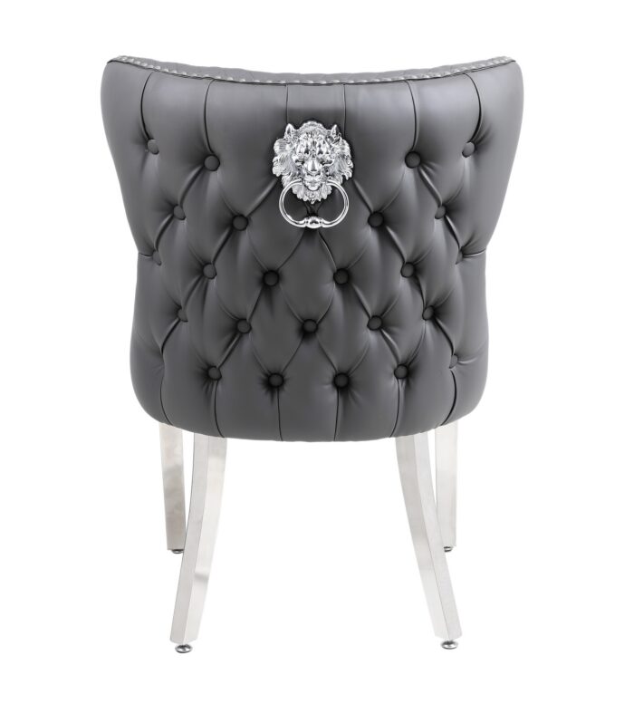 Valentino Hudson Grey PU Dining Chair Set of 2