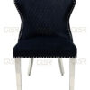 Valentino Black Velvet Dining Chair Set of 2