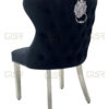 Valentino Black Velvet Dining Chair Set of 2