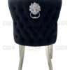 Valentino Black Velvet Dining Chair Set of 2