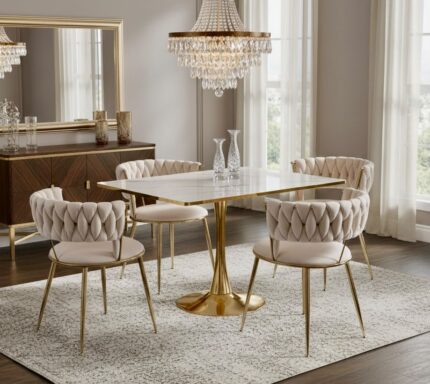Roma Square White Dining Table