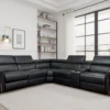 Somerville Electric Recliner Sofa Black Large Corner