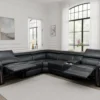 Somerville Electric Recliner Sofa Black Large Corner