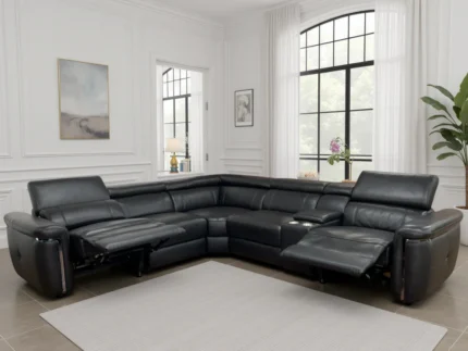 Somerville Electric Recliner Sofa Black Large Corner