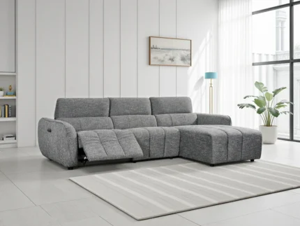 Turin Electric Recliner Sofa Charcoal Right Hand
