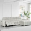 Turin Electric Recliner Sofa Silver Right Hand