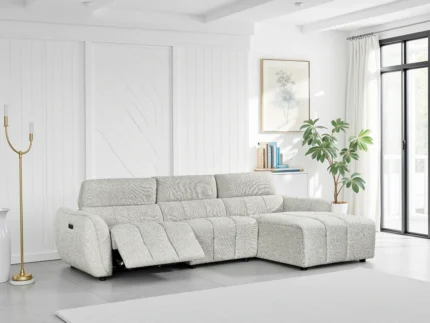 Turin Electric Recliner Sofa Silver Right Hand