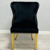 Valentino Black Gold Velvet Chair Set of 2