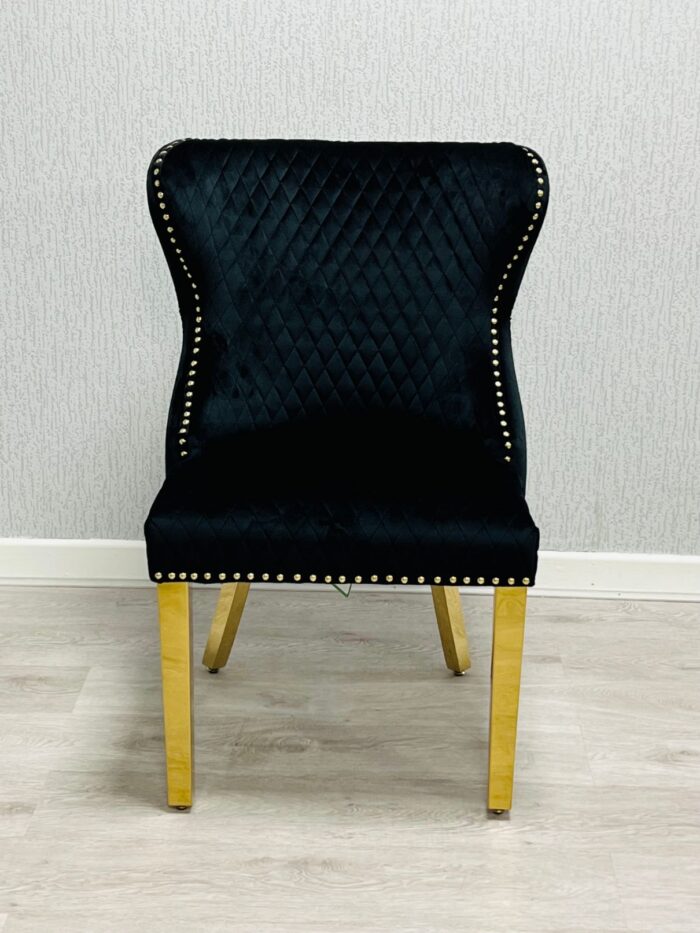 Valentino Black Gold Velvet Chair Set of 2