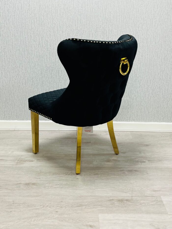 Valentino Black Gold Velvet Chair Set of 2
