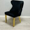 Valentino Black Gold Velvet Chair Set of 2