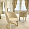 Vegas Cream Gold Dining Chair