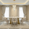 Vegas Cream Gold Dining Chair