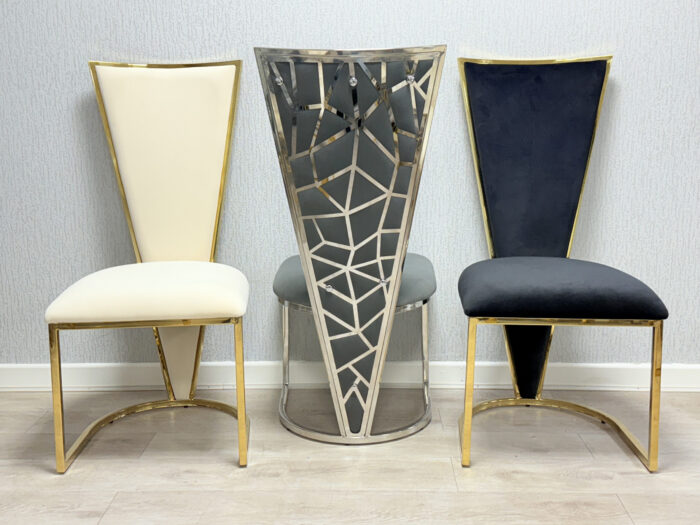 Vienna Black & Gold Dining Chair Set of 2