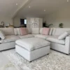 Santorini Sofa Grey Large Corner with Footstool