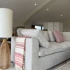 Santorini Sofa Grey Large Corner with Footstool