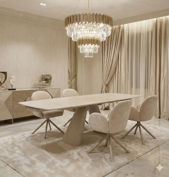 eROJAP_w Gstaad Beige Extendable Stone Table