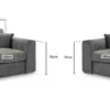 Naples Sofa Grey 3+2 Set