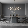 Davos Grey Oval Ceramic Dining Table