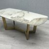 Sorrento Oval Ceramic Gold Coffee Table