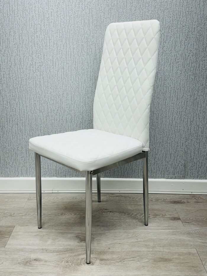 Morano White Glass Table with California Chairs