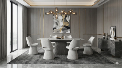 Monaco Grey Sintered Stone Dining Table