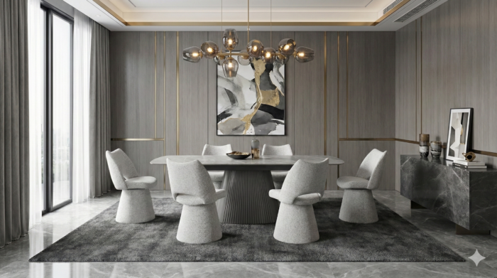 Monaco Grey Sintered Stone Dining Table