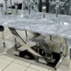 Elina 1.8m Grey Marble Dining Table