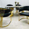 Ravello 180cm Black & Gold Marble Dining Table