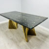 Ravello 180cm Black & Gold Marble Dining Table