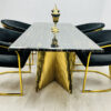 Ravello 180cm Black & Gold Marble Dining Table