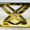 Elina Black and Gold Marble Dining Table 180