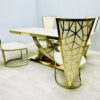 Elina Cream and Gold Marble Dining Table 180