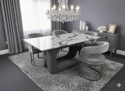 Lina Grey Marble Dining Table