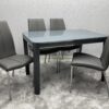 Morano Dining Set Grey with 4 Grey Carlo Chairs