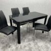 Morano Black Glass Table with Carlo Chairs