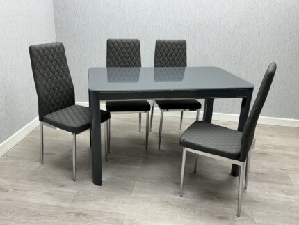 Morano Grey Glass Table with California Chairs