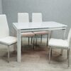 Morano White Glass Table with California Chairs