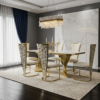 Ravello 180cm Cream & Gold Marble Dining Table