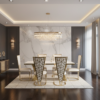 Ravello 180cm Cream & Gold Marble Dining Table