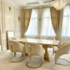 Ravello 180cm Cream & Gold Marble Dining Table